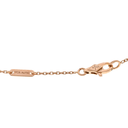 Van Cleef & Arpels 18K Rose Gold Carnelian Sweet Alhambra Pendant Necklace 4 of 5