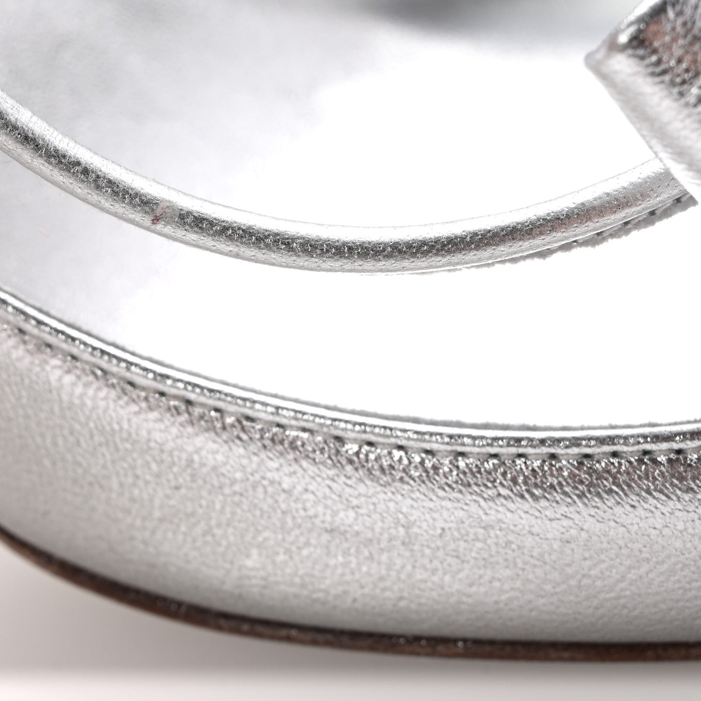 Metallic Nappa PVC Dollybow Pumps 38.5 Silver