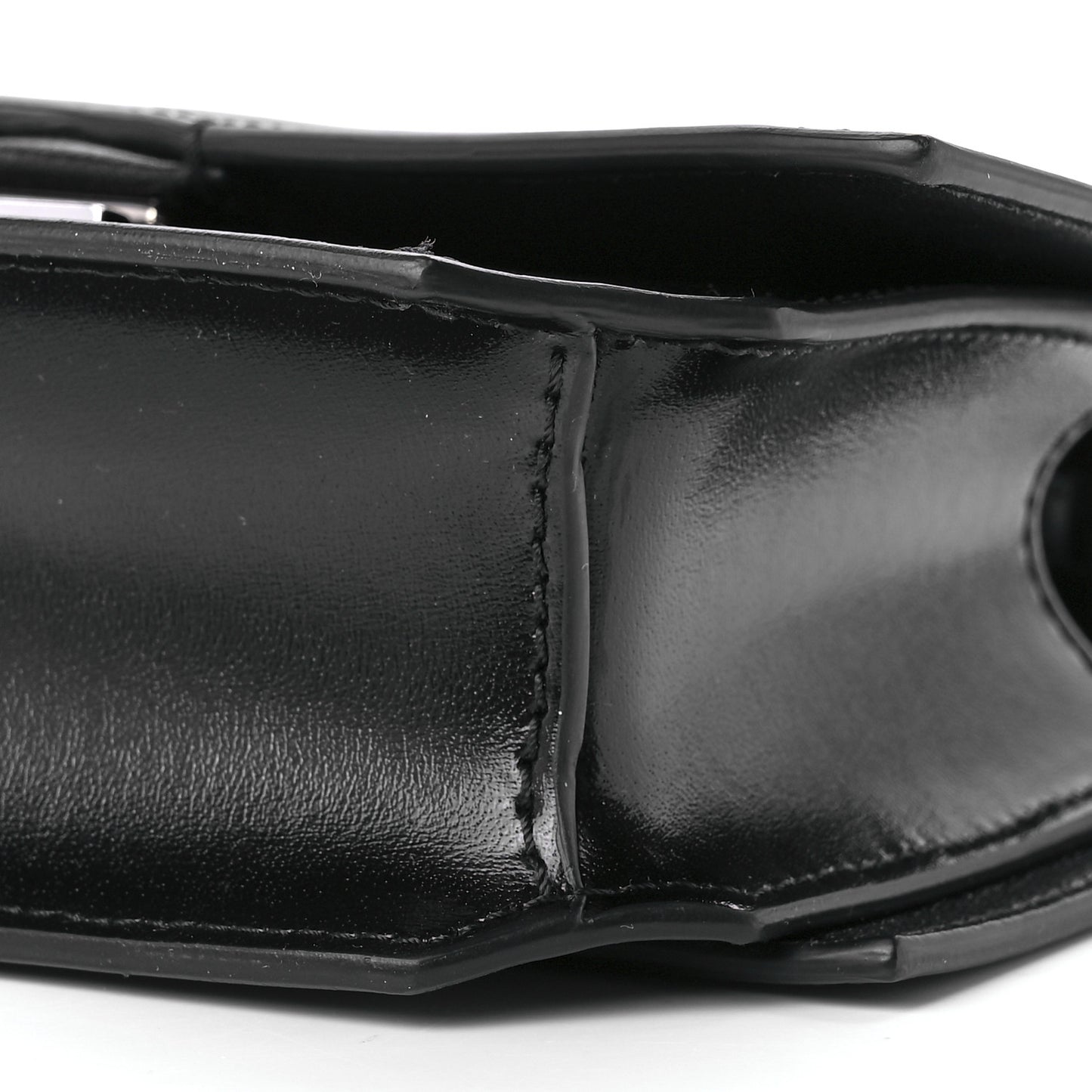 Calfskin Bow Cut Chain Wallet Black