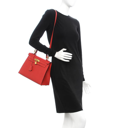 Hermes Epsom Kelly Sellier 28 Rouge Casaque 2 of 36