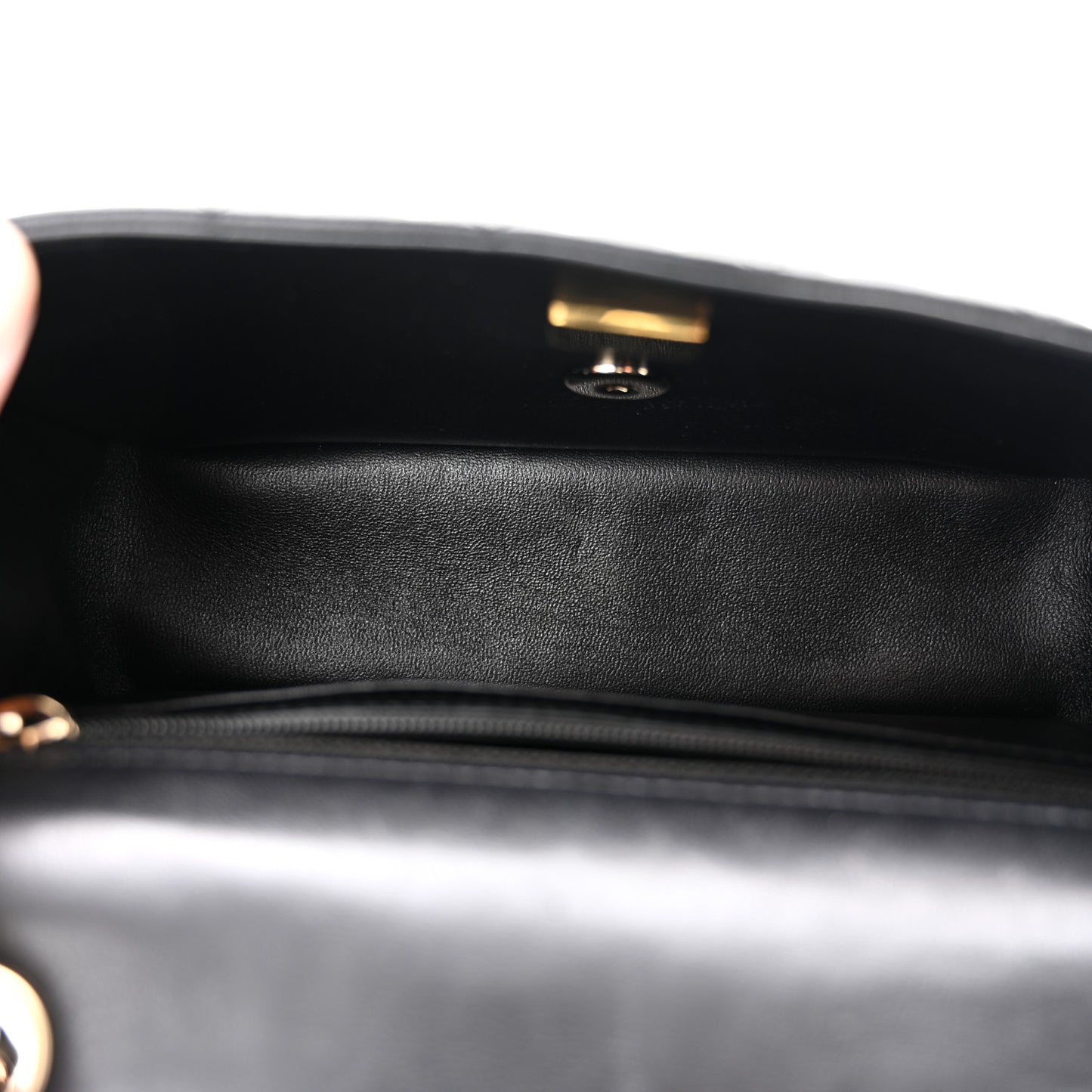 Lambskin Quilted Mini Rectangular Flap Black