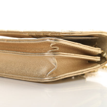 Chanel Metallic Lambskin Quilted Mini Wallet On Chain WOC Gold 10 of 11