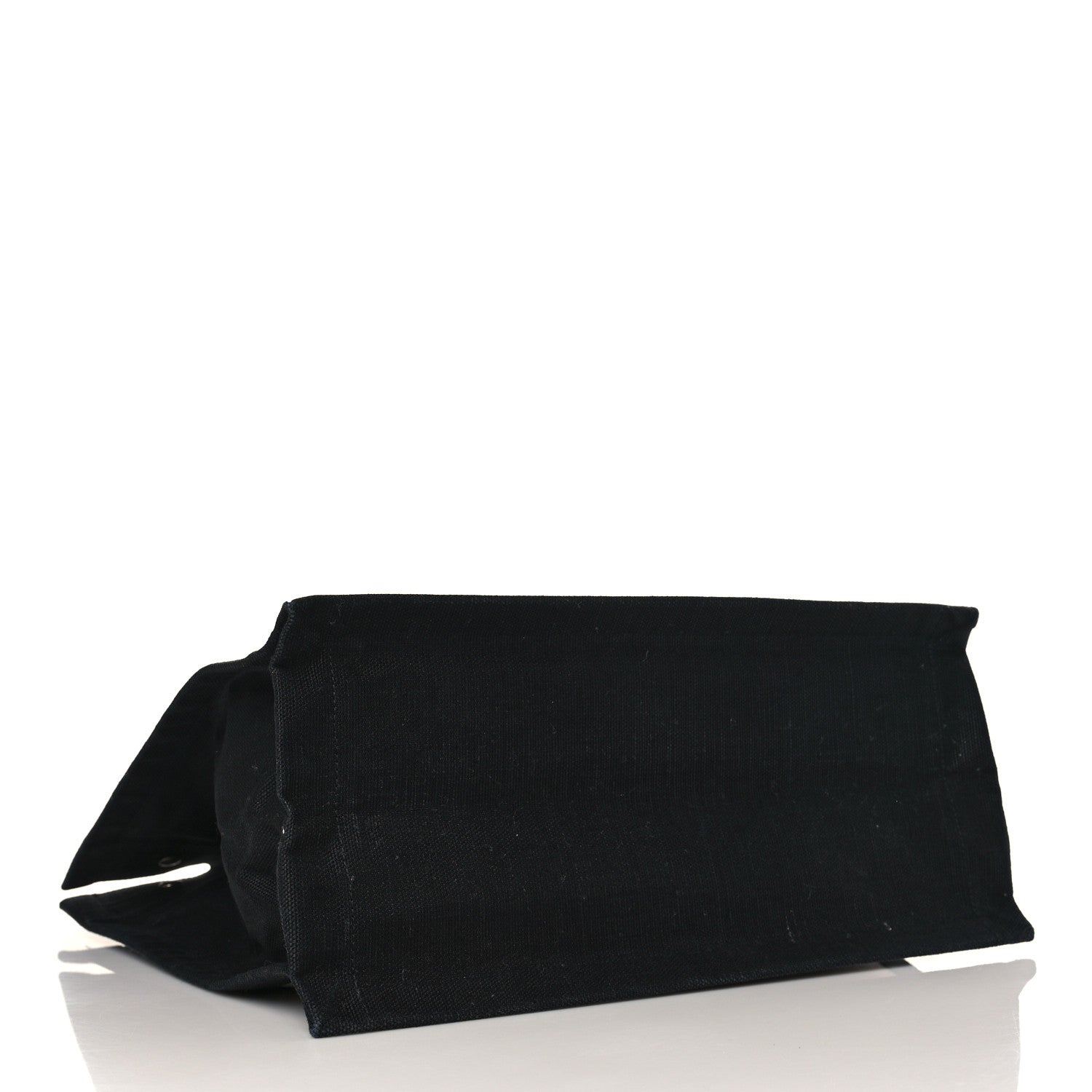 Saint Laurent Linen Calfskin Rive Gauche North South Tote White Black 4 of 9
