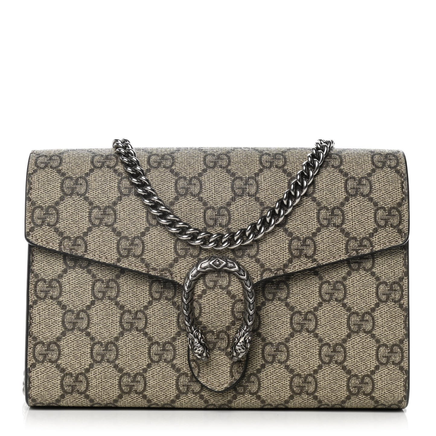 GG Supreme Monogram Mini Dionysus Chain Wallet Beige Taupe