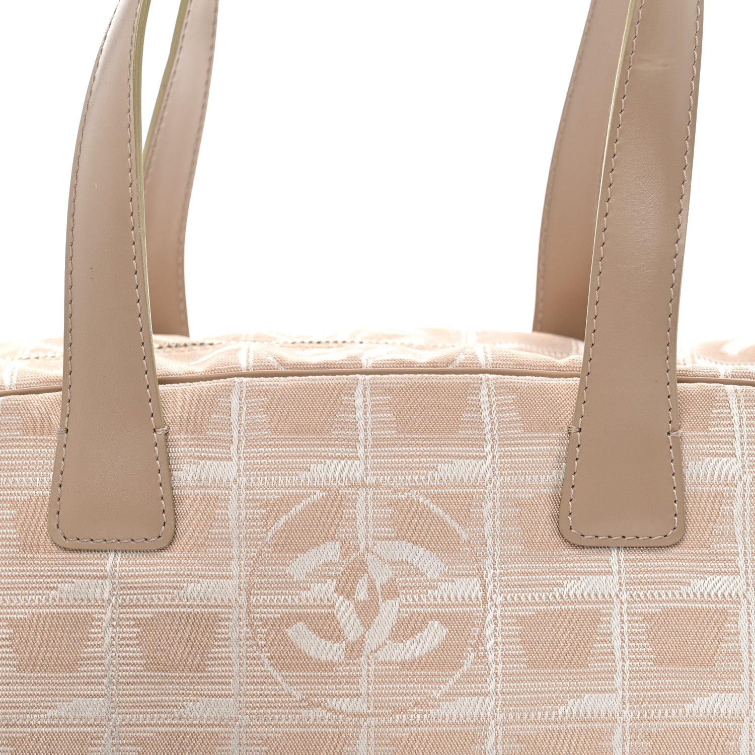 Chanel Nylon Travel Bowler Beige 7 of 9