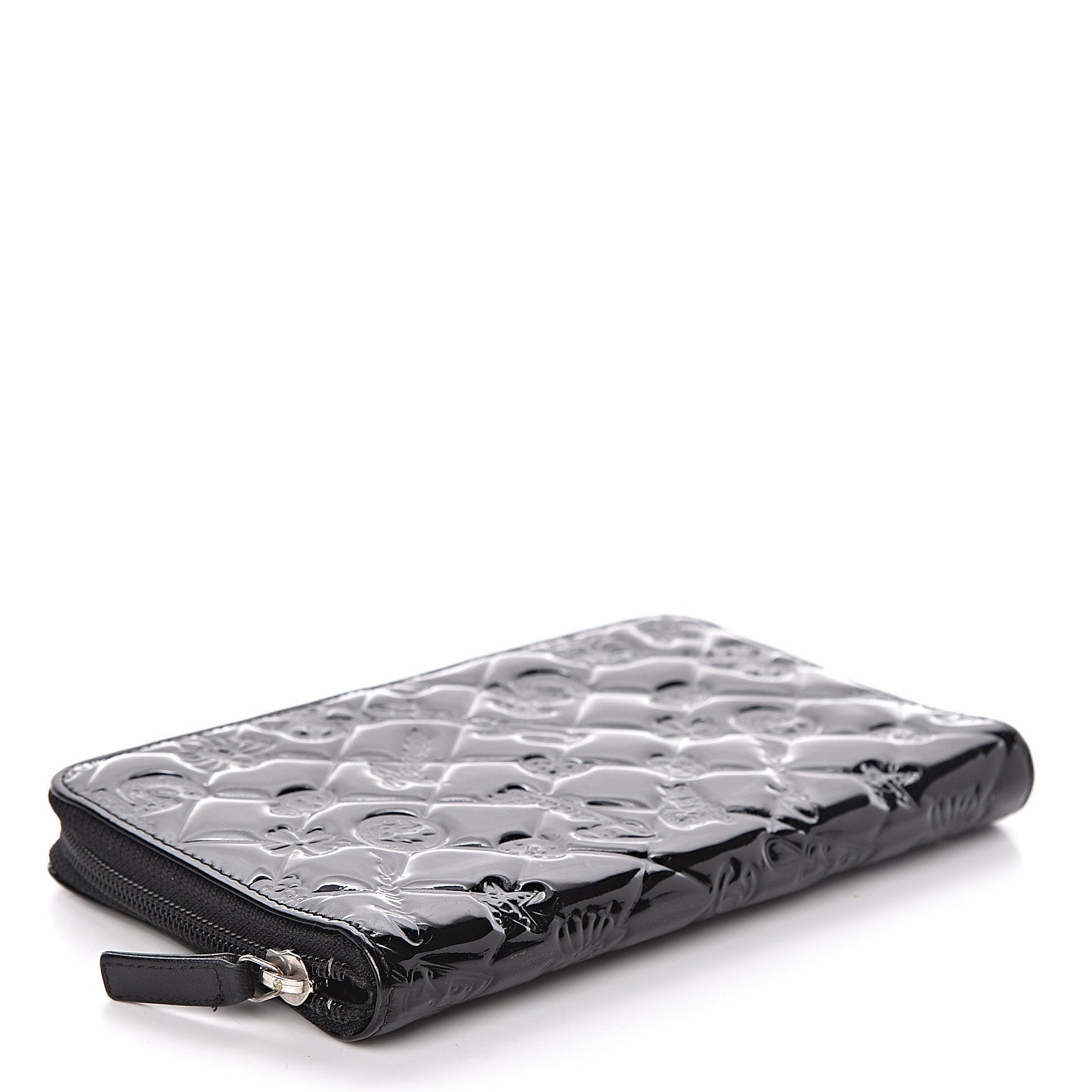 Chanel Patent Calfskin Lucky Symbols Zip Around Wallet Black 4 of 9