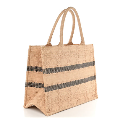 Christian Dior Raffia Cannage Medium Book Tote Natural 3 of 11