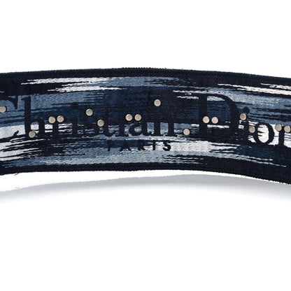 Christian Dior Canvas Embroidered Studded Tie Dye Shoulder Strap Blue 3 of 6