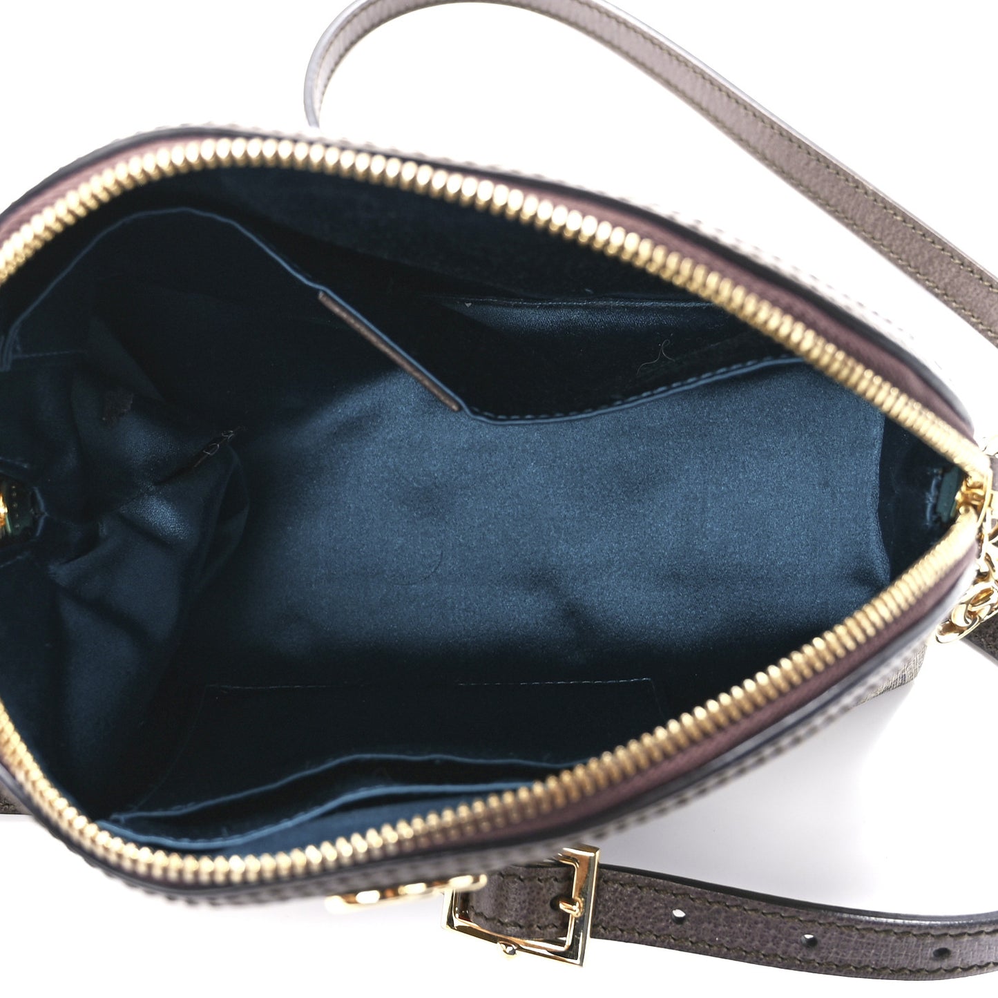 GG Supreme Monogram Textured Dollar Calfskin Web Small Ophidia Dome Shoulder Bag Beige Ebony New Acero