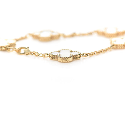 Van Cleef & Arpels 18K Yellow Gold Mother of Pearl 5 Motifs Vintage Alhambra Bracelet 5 of 8
