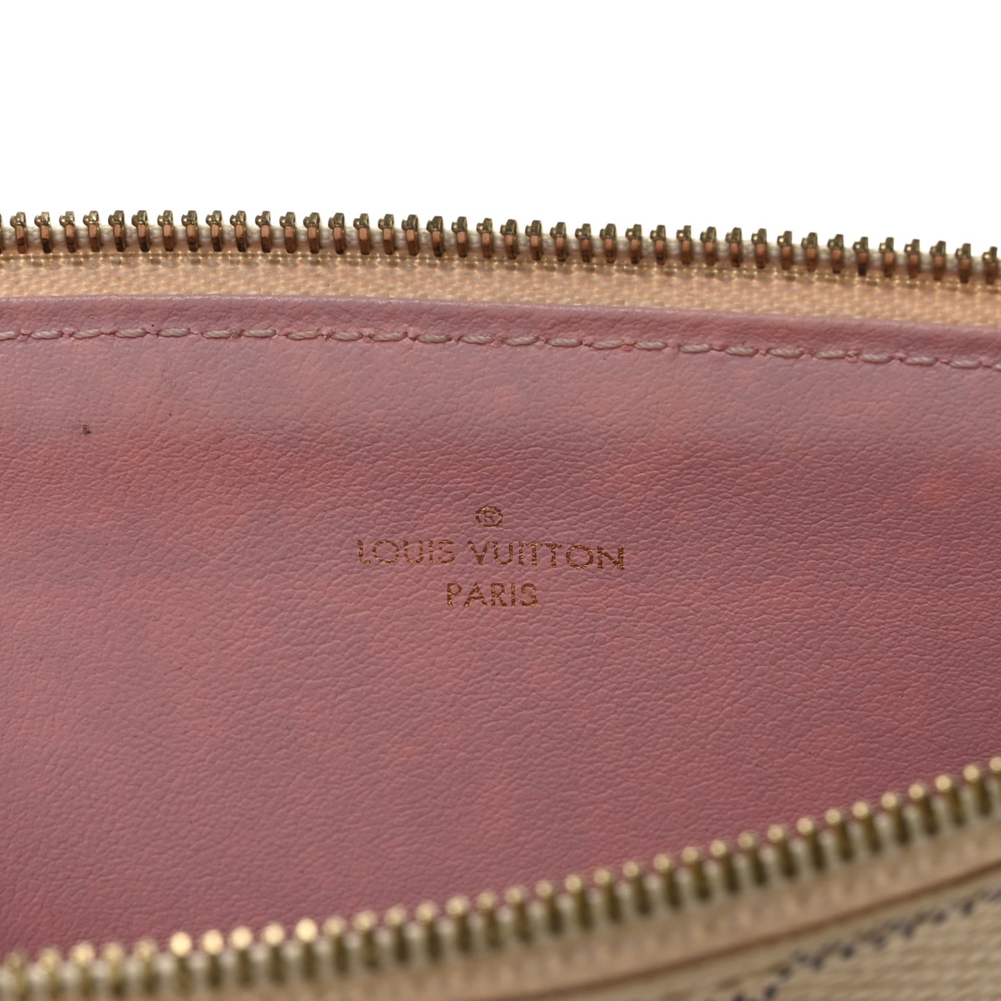 Damier Azur Felicie Chain Wallet Zippered Insert Rose Ballerine