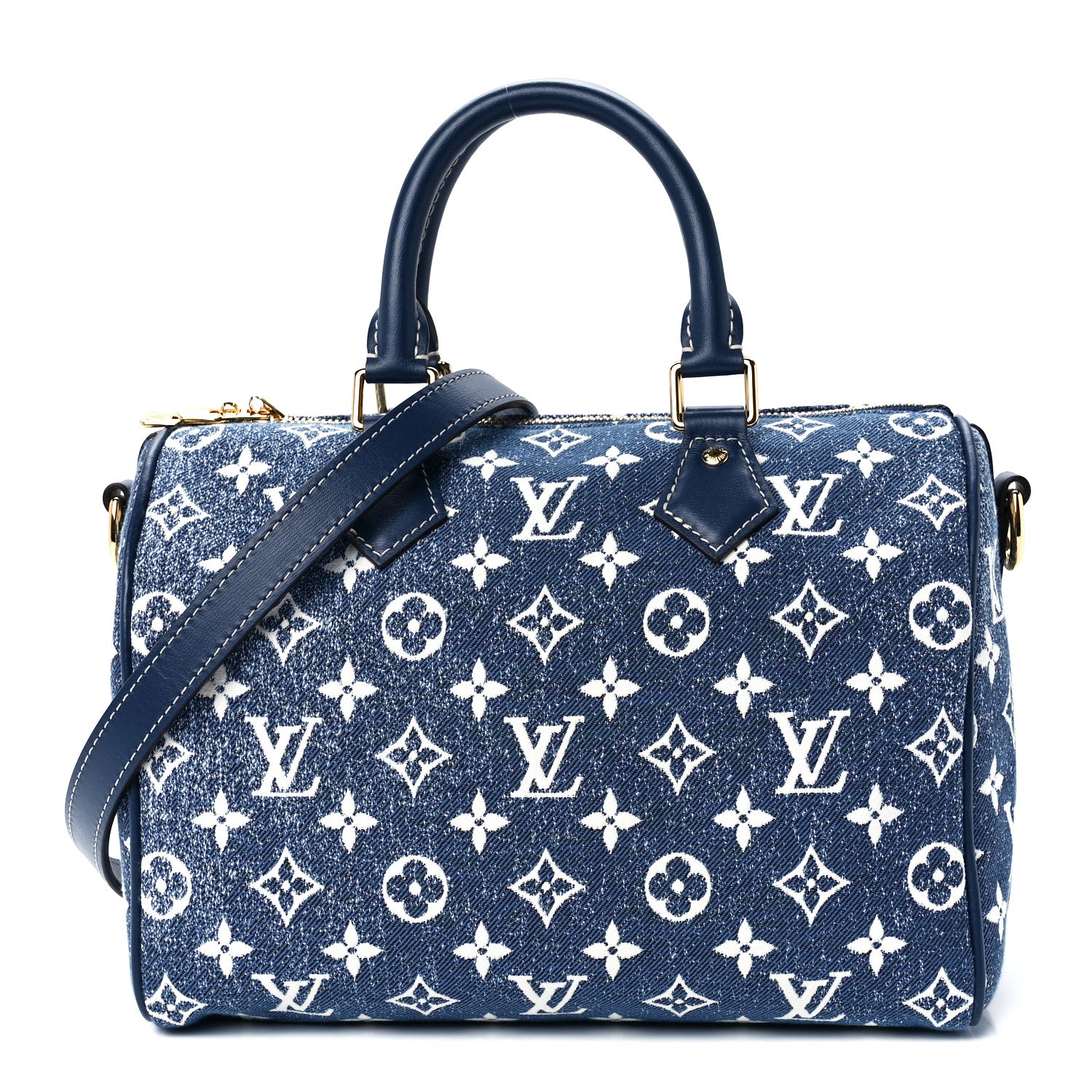 Louis Vuitton Monogram Jacquard Denim Speedy Bandouliere 25 Bleu 1 of 11