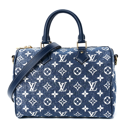 Louis Vuitton Monogram Jacquard Denim Speedy Bandouliere 25 Bleu 1 of 11