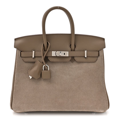 Hermes Veau Doblis Swift Grizzly Birkin 25 Gris Caillou Etoupe 1 of 16