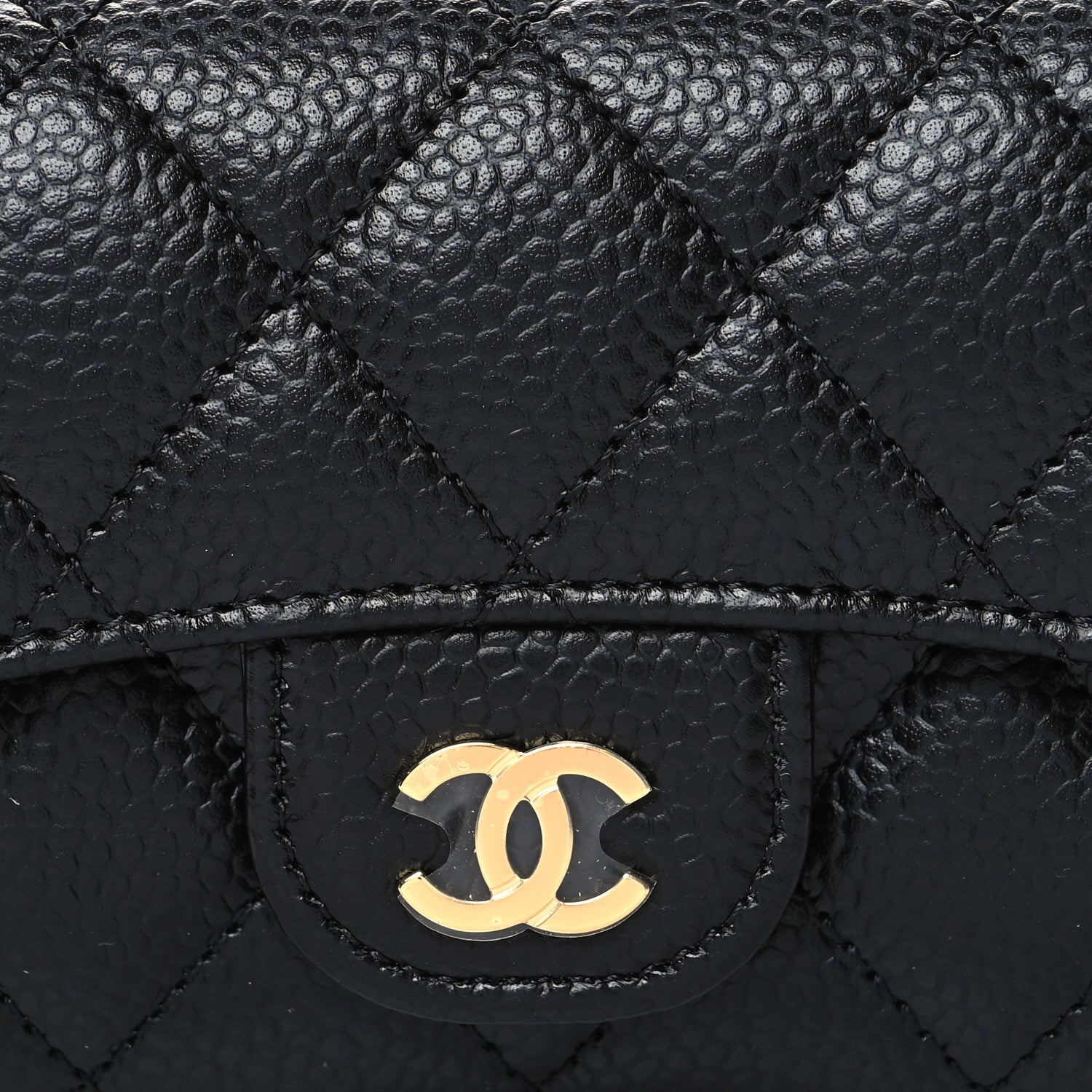 Chanel Caviar Quilted Flap Card Holder Wallet Black 9 of 9