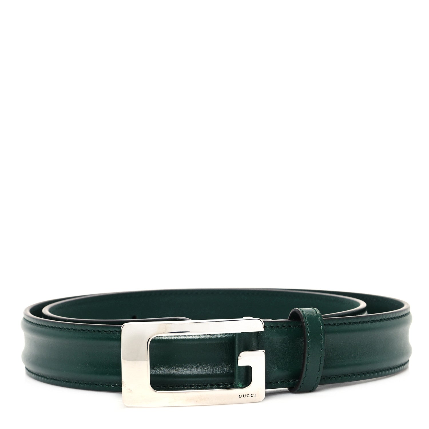 Gucci Ciny Lux Calfskin G Cube Memorable 25mm Belt 95 38 Vintage Green 1 of 5