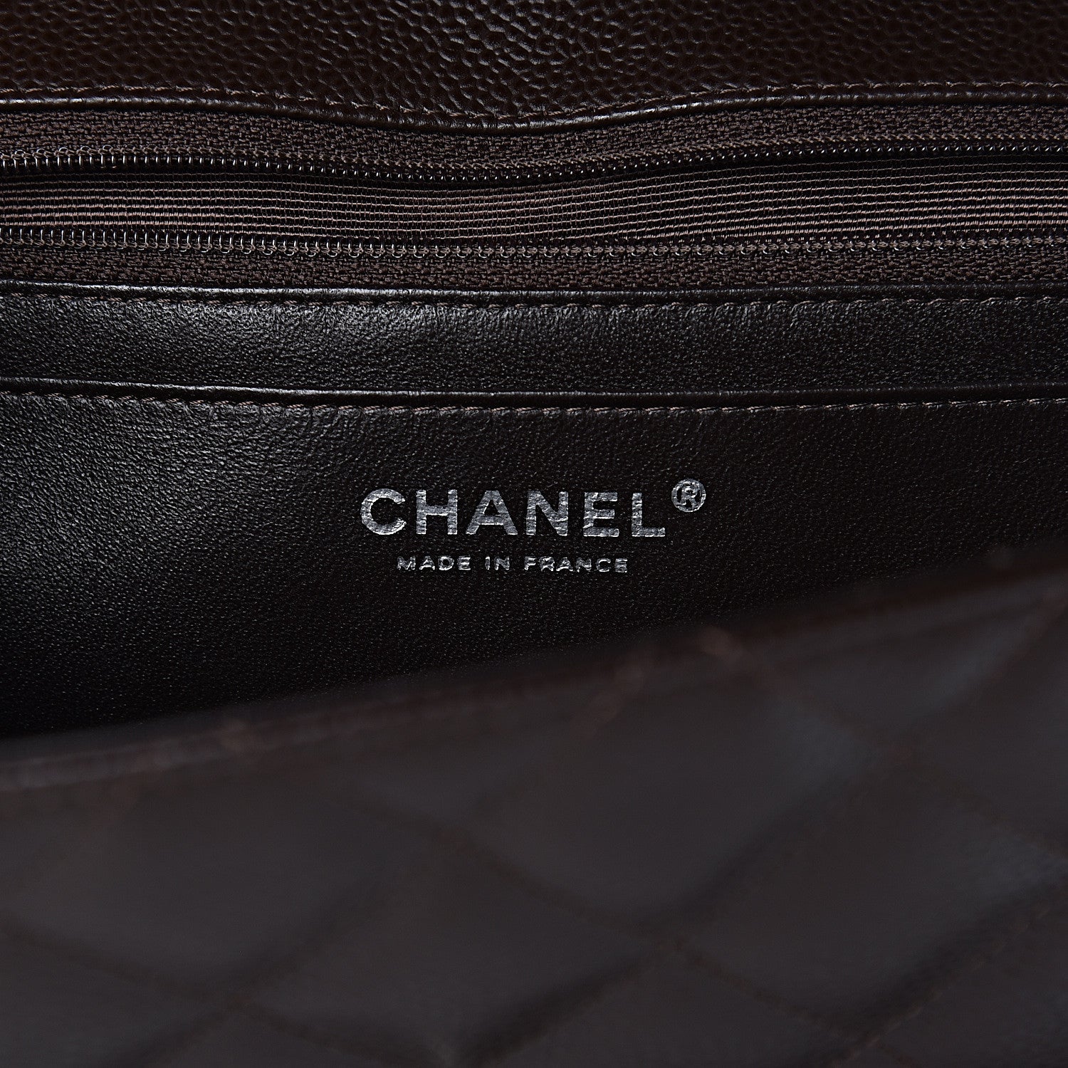 Chanel Caviar Quilted Jumbo Single Flap Dark Brown 6 of 13