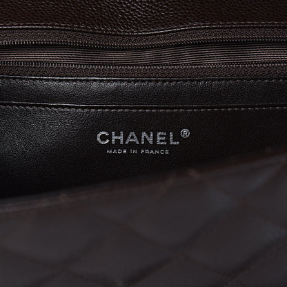Chanel Caviar Quilted Jumbo Single Flap Dark Brown 6 of 13