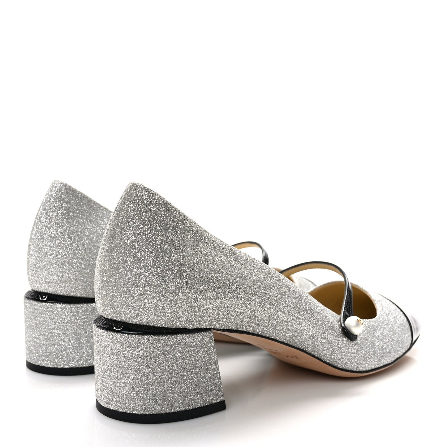Patent Glitter Elisa 45 Mary Jane Flats 37.5 Silver Black