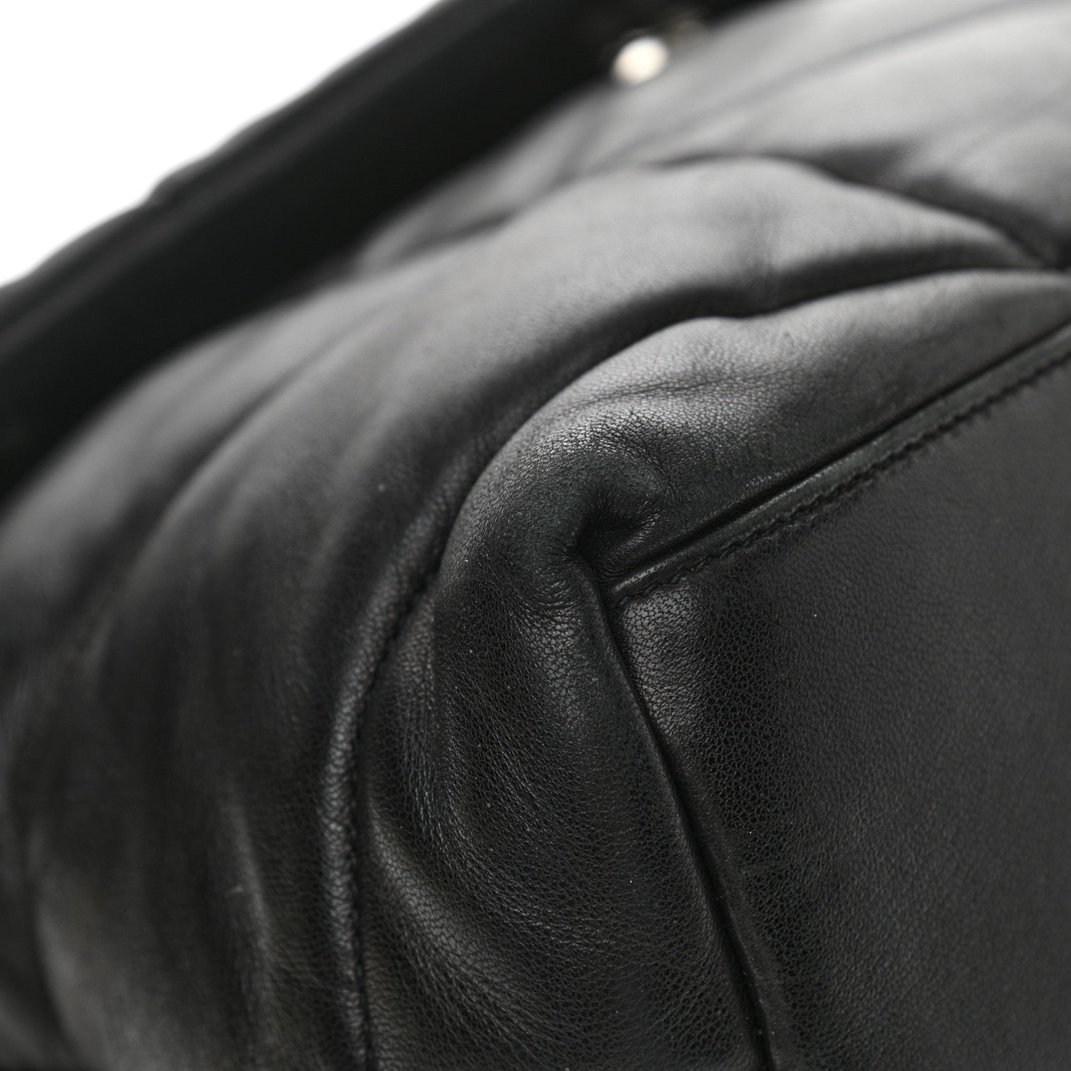 Saint Laurent Lambskin Quilted Medium Loulou Puffer Monogram Chain Satchel Black 12 of 12