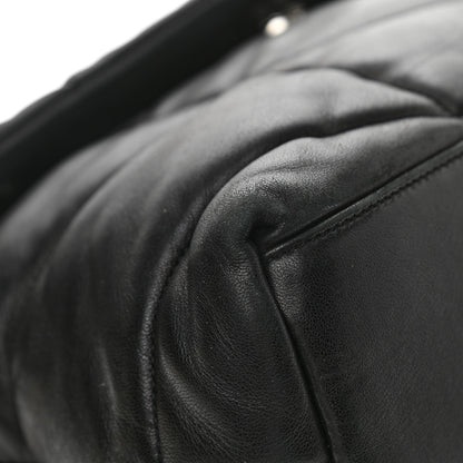 Saint Laurent Lambskin Quilted Medium Loulou Puffer Monogram Chain Satchel Black 12 of 12