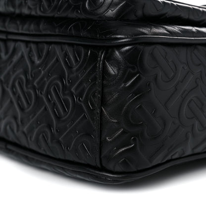 Burberry Calfskin Embossed Monogram Small Camera Bag Black 8 of 9