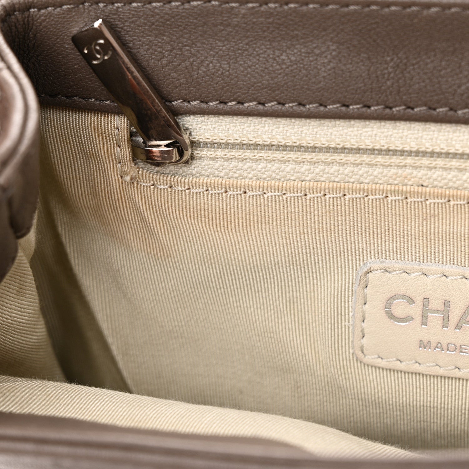 Chanel Washed Lambskin Quilted Mini Chain Around Flap Taupe 12 of 14