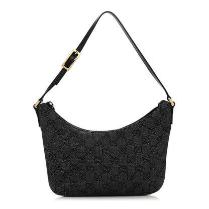 Gucci Denim Monogram Pochette Black 1 of 12