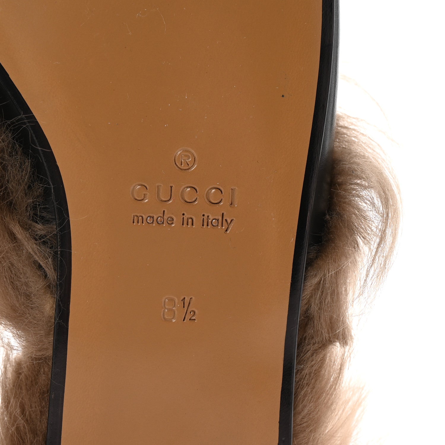 Gucci Calfskin Fur Mens Princetown Slippers 8.5 Black 7 of 9