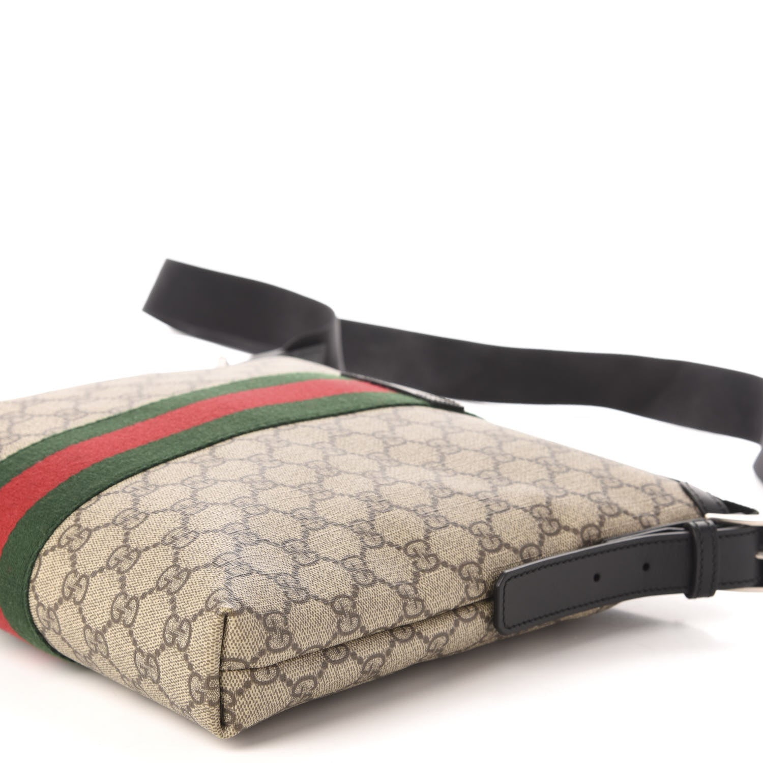 Gucci GG Supreme Monogram Web Messenger Bag Black 10 of 12