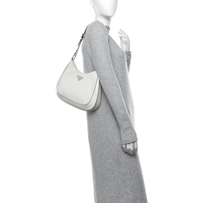 Prada Spazzolato Cleo Adjustable Strap Shoulder Bag White 2 of 12