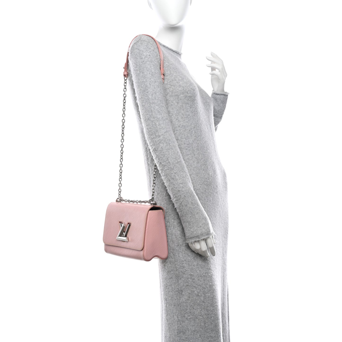 Epi Twist Shoulder Bag MM Rose Ballerine