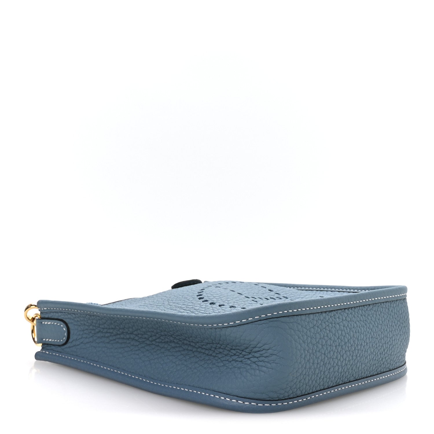 【美品】HERMES　エルメス　ブルー　モノグラム柄015 Hermes Taurillon Clemence Evelyne TPM New Blue Jean 1862425
