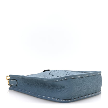 Hermes Taurillon Clemence Evelyne TPM New Blue Jean 4 of 11