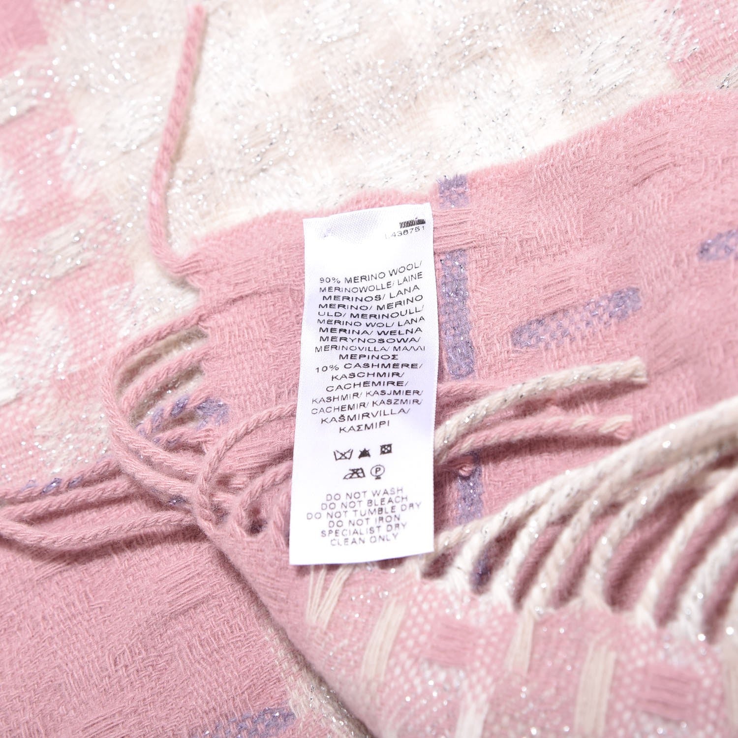 Burberry Merino Wool Cashmere Check Scarf Pink 6 of 6