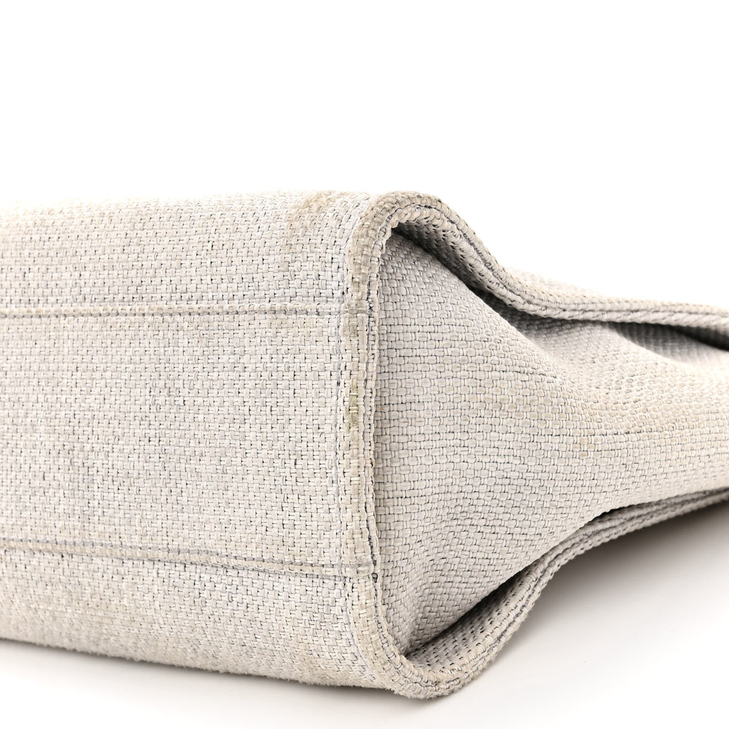 Chanel Woven Straw Raffia Small Deauville Tote Grey 10 of 14
