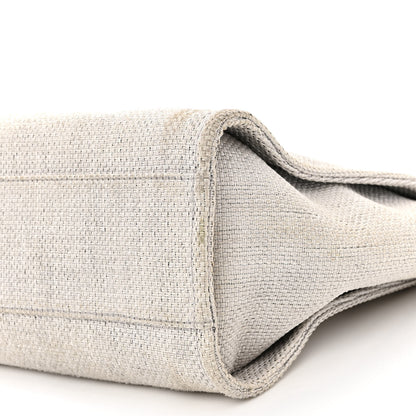 Chanel Woven Straw Raffia Small Deauville Tote Grey 10 of 14