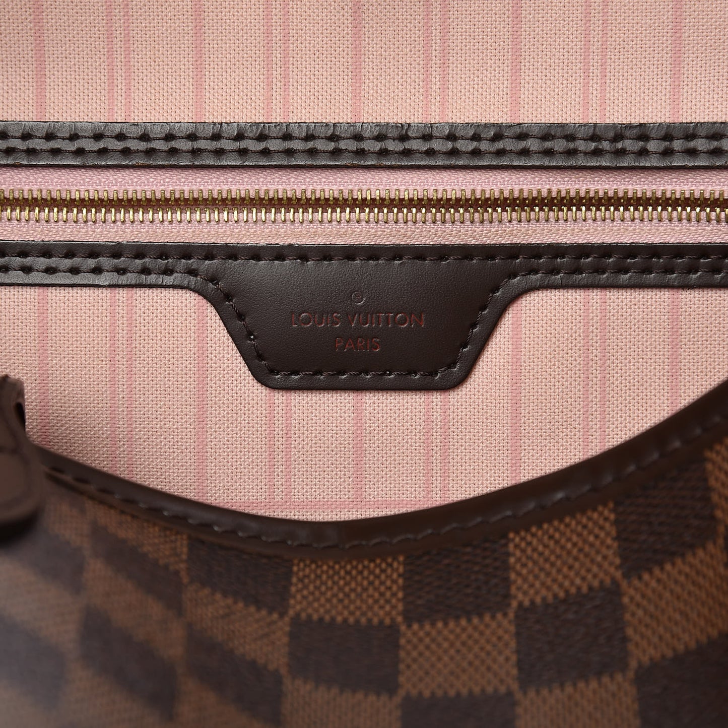 Damier Ebene Neo Neverfull MM Rose Ballerine
