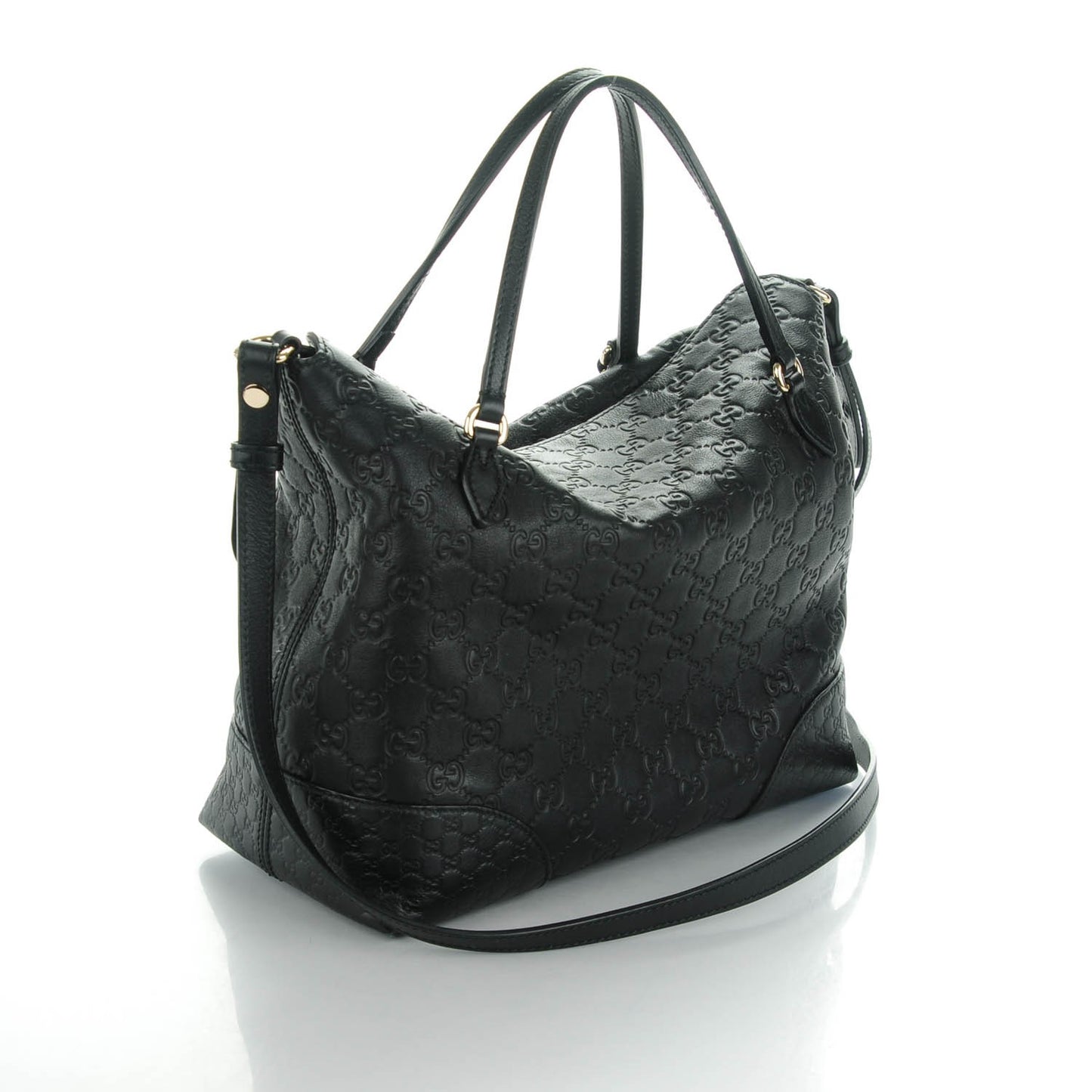 Guccissima Medium Bree Foldover Tote Black