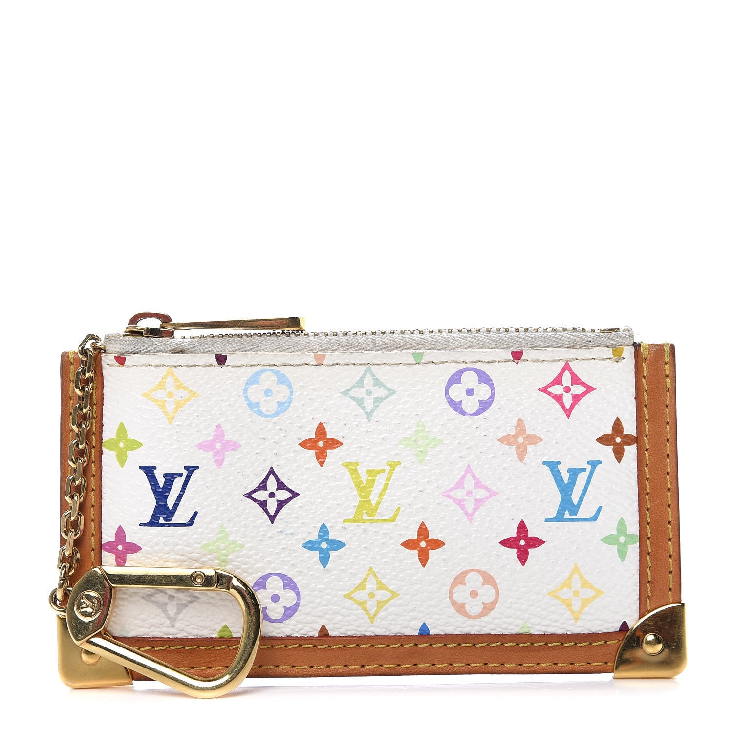 Louis Vuitton Monogram Multicolor Key Pouch White 1 of 13