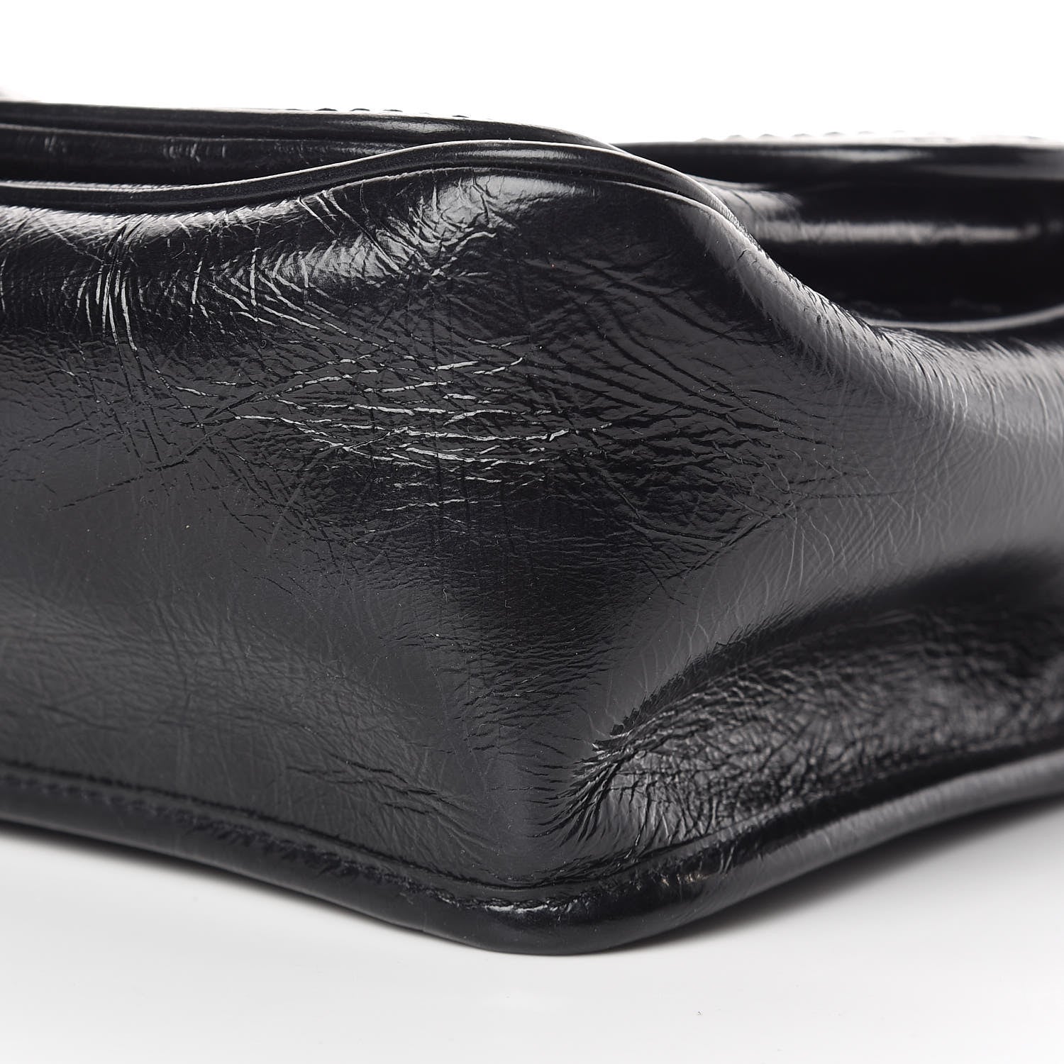 Saint Laurent Crinkled Calfskin Matelasse Monogram Medium Niki Chain Satchel Black 11 of 11
