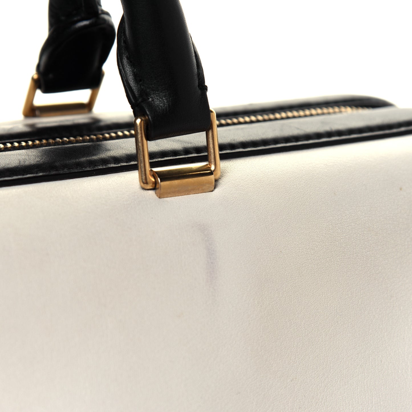Satin Calfskin Long Frame Doctor Bag Black Cream