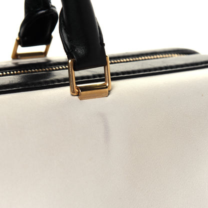 Celine Satin Calfskin Long Frame Doctor Bag Black Cream 7 of 9