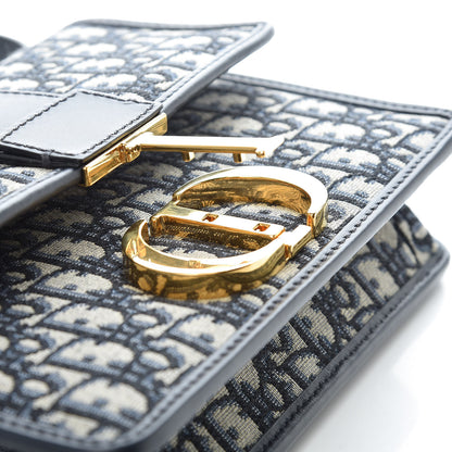 Christian Dior Oblique 30 Montaigne Flap Bag Blue 10 of 11