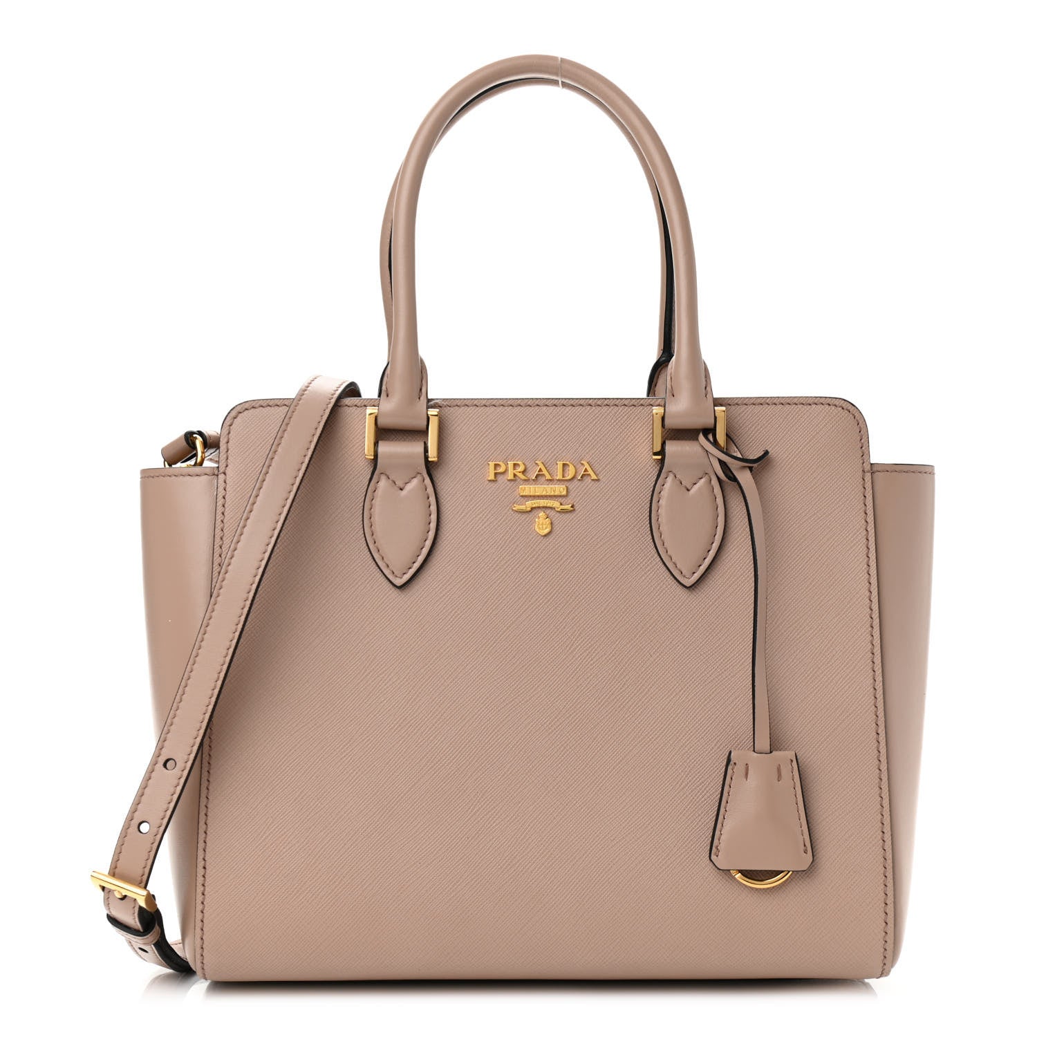 Prada Saffiano Soft Calfskin Small Zippered Tote Cipria 1 of 12
