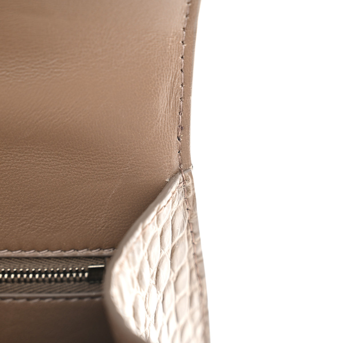 Balenciaga Calfskin Crocodile Embossed Small Hourglass Top Handle Bag Mink Grey 11 of 14