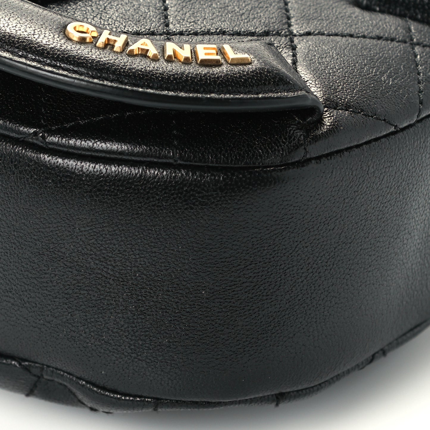 Lambskin Quilted Coco Midnight Camera Case Black