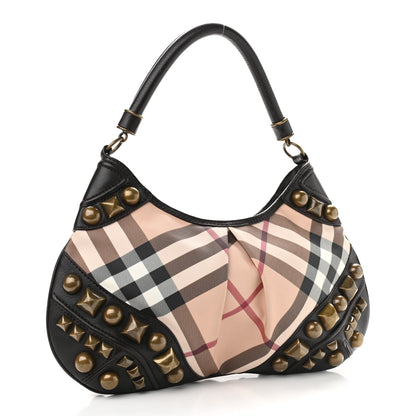 Burberry Nova Check Mega Stud Medium Alverton Hobo Chocolate 2 of 18