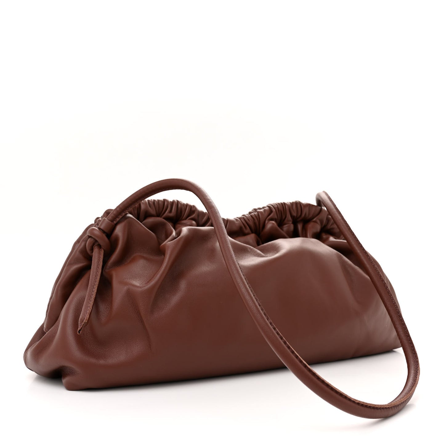 Lambskin Oversized Cloud Clutch Chocolate