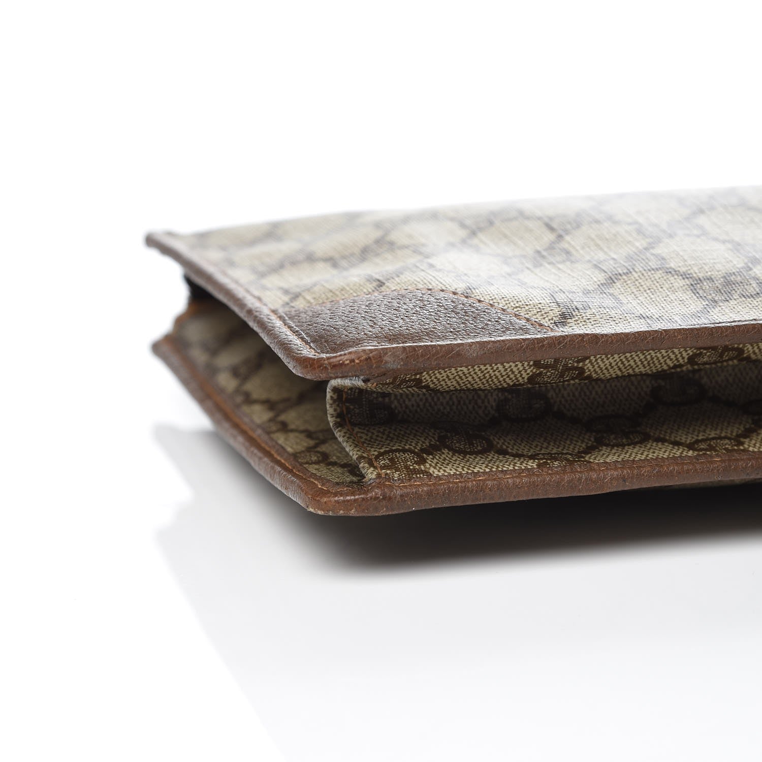 Gucci GG Supreme Monogram Large Zip Pouch Beige Brown 11 of 12